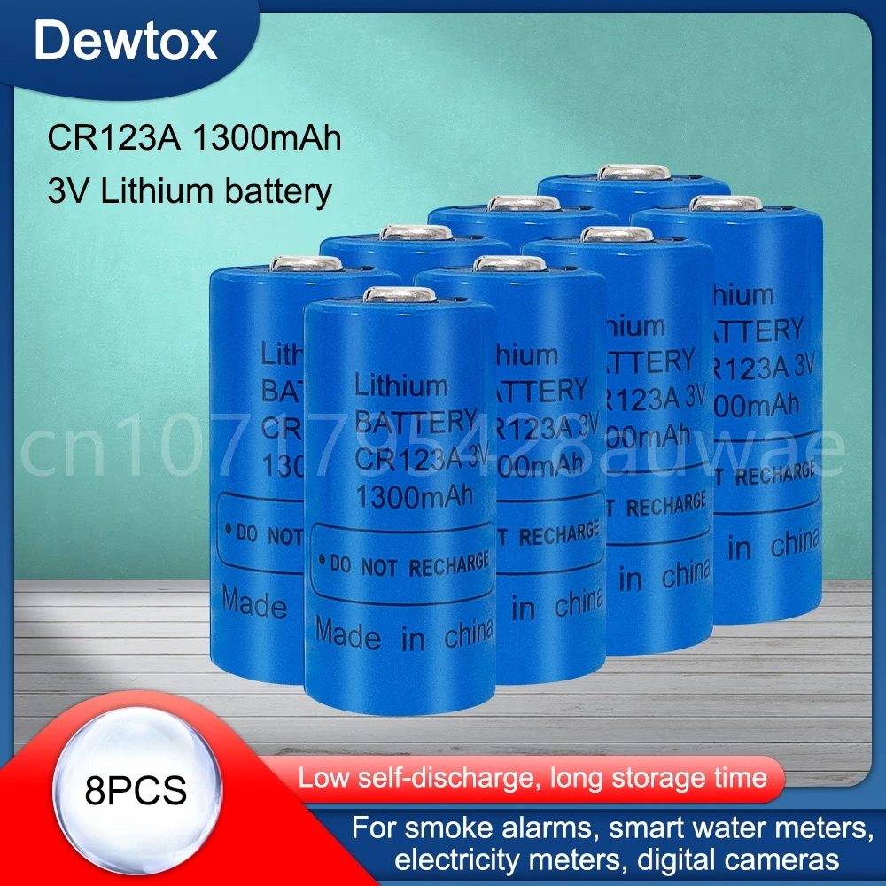 8 Pz 3V Cr123A Cr 123A Batteria Al Litio 1300Mah Cr123 Cr17335 Cr17345 16340 Limno2 Batteria Primaria A Secco Per Fotocamera