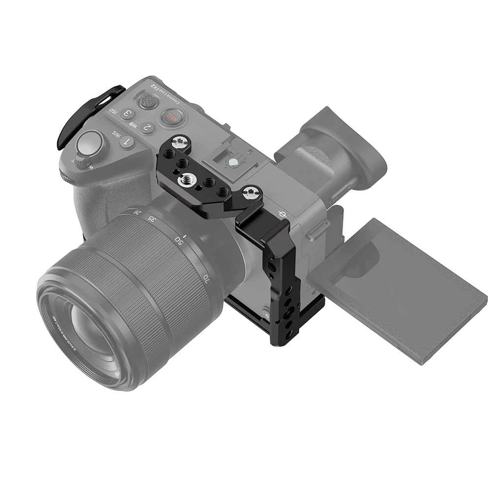 Kamerakäfig aus Metall für Sony FX3 Cinema Camera, Schutzrahmenhalterung, Kaltschuhhalterung, Mikrofon, LED-Lichthalter, Monitorständer – Detail 13