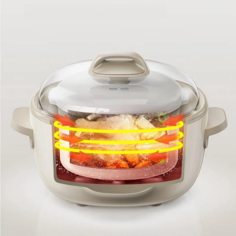 Bear 2.5L Slow Cooker Baby Supplement Machine 220V Mini Bird's Nest Stew Pot White Porcelain Waterproof Stew Pot 4