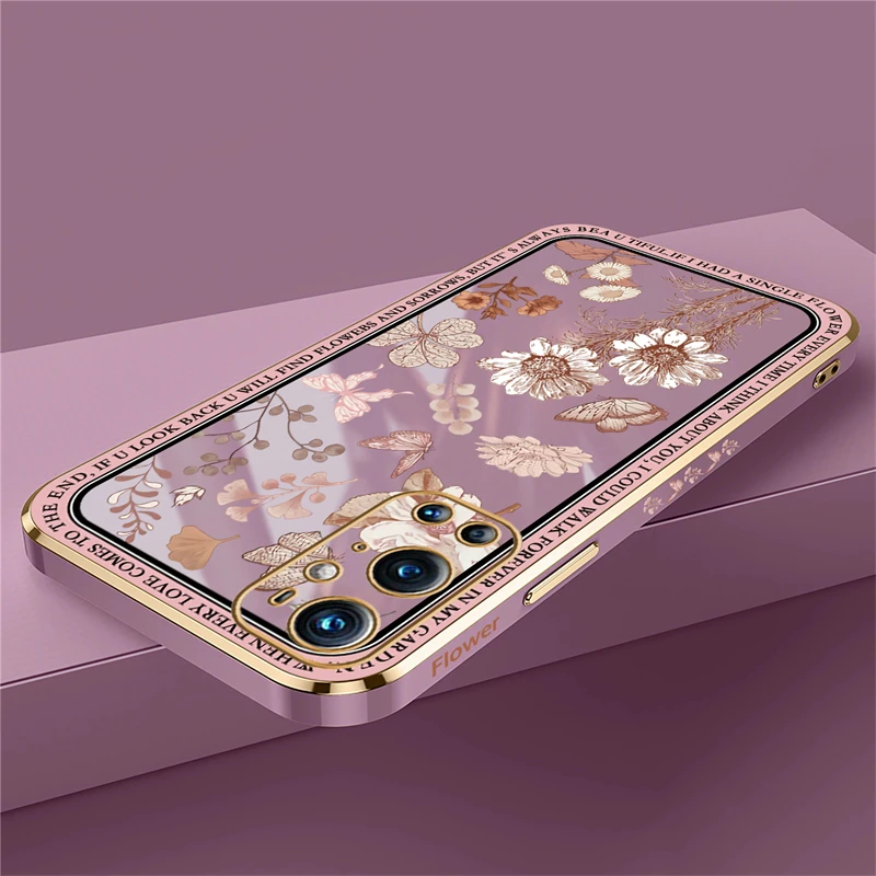 Luxurious Silicone Case with Plated Floral Design