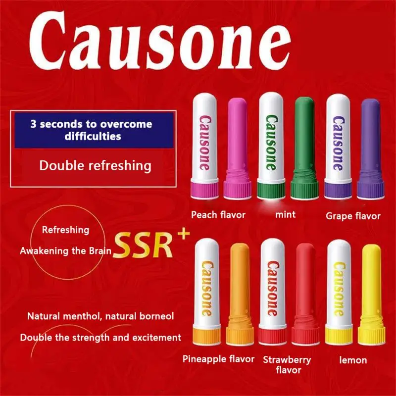 Nasal Inhaler 1-4 PCS For Refreshing Awakening Brain Energy Bar Mint Nasal Inhaler Provides Fresh Cooling Sensation Nasal Stopper Stick