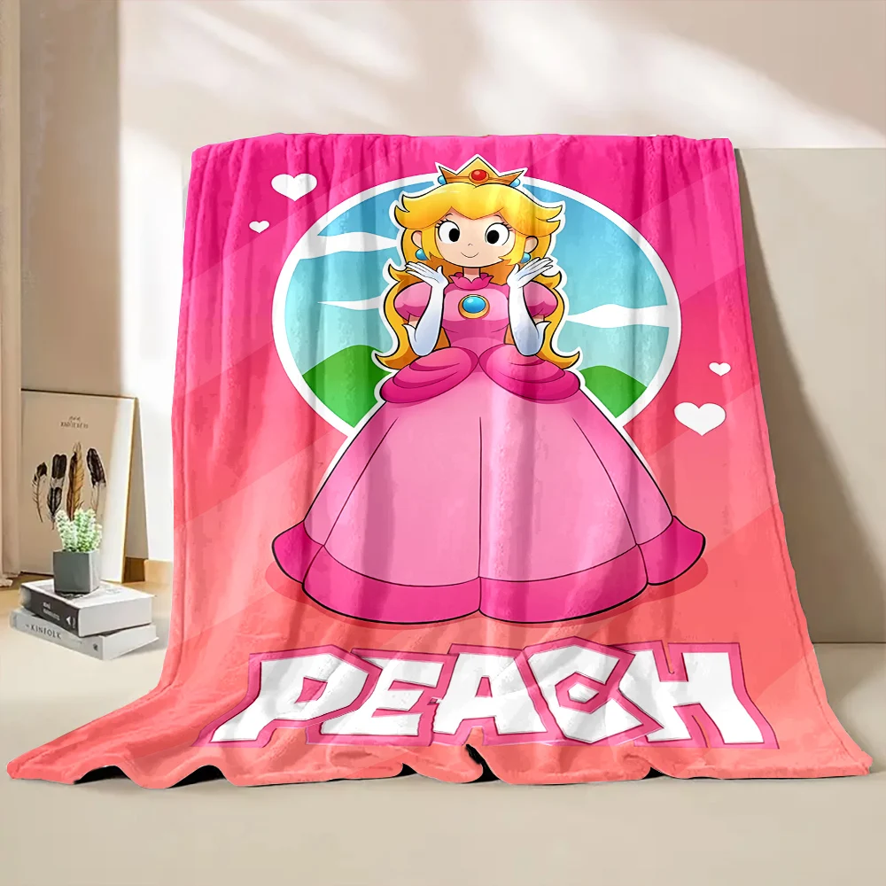 Super Mario Princess Peach Printed Soft Fluffy Throw Blanket Air Condition Sleeping Cover Bedding Throws Bed Sheet for Kid Gift