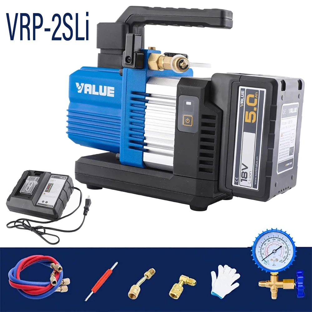 

VALUE VRP-2SLi Lithium Battery Car Household Air Condition Pump Refrigerant Vacuum Pump 2Pa Refrigeration Air Conditioning