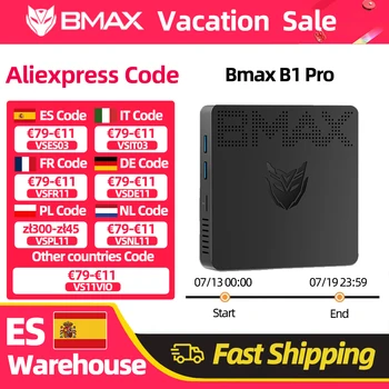 BMAX B1 Pro Mini PC Windows 11 Intel N4000 8GB RAM 128GB ROM Intel UHD Graphics 600 WiFi HDMI VGA Bluetooth
