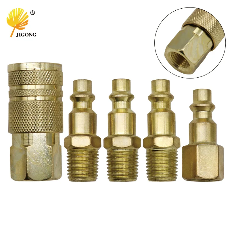 Kit 12 Pezzi Raccordi Rapidi Per Aria Compressa 1/4'' NPT - Attacchi In Ottone