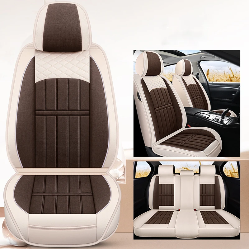 

Car Seat Covers Full Set Universal For Jeep Grand Cherokee Compass Commander Patriot Flax Auto Interior Accessories