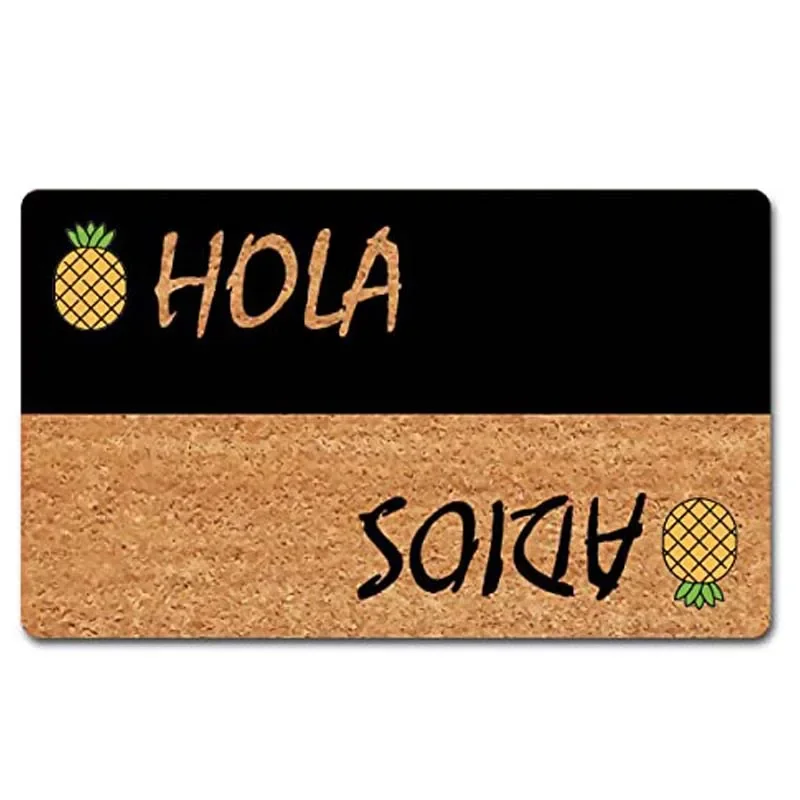 

Funny Welcome Rug Anti-Slip Flannel Doormats Hola Adios Cute Pineapple Hello and Bye Doormat Pineapple Hello Rug Funny Quote Fl