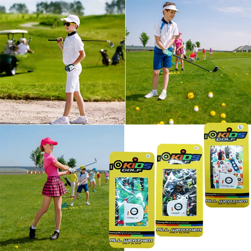 1 Pair Junior Kids Youth Toddler Golf Gloves Boys Girls Breathable Comfortable for Left Hand Right Hand 5