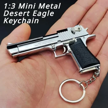 1:3 Desert Eagle Metal Mini Toy Gun Model Alloy Keychain Look Real Collection Pubg Exquisite Portable Decorations Gifts for Boys 1