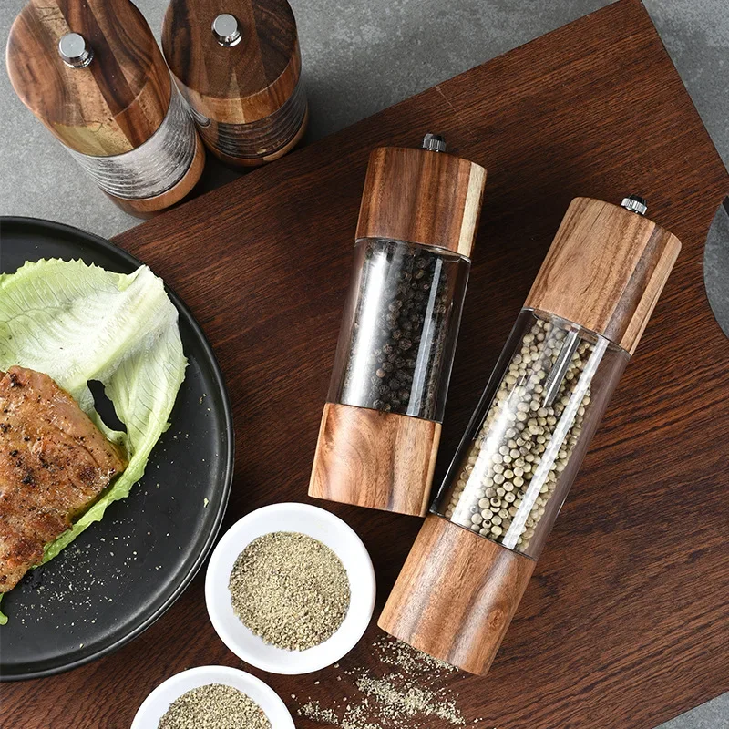 1pcs Pepper Grinder Transparent Salt and Pepper Mill Salt Grinding Ceramic Core Multipurpose Cruet Kitchen Tools