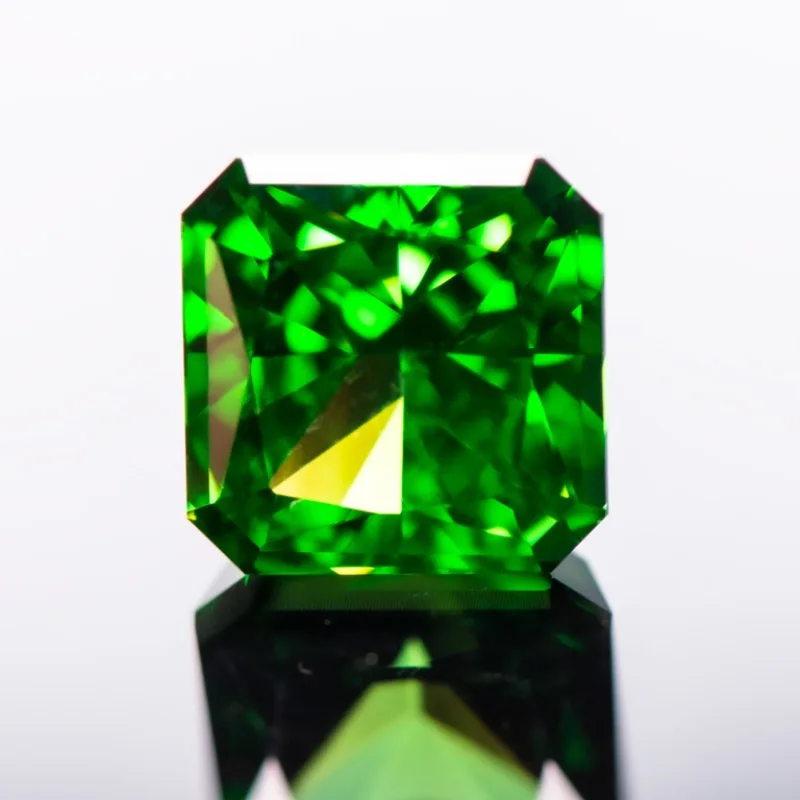 

Cubic Zirconia Asscher Shape Emerald Color 4k Crushed Ice Cut Charm Stones for DIY Jewelry Making Necklace Rings Main Materials