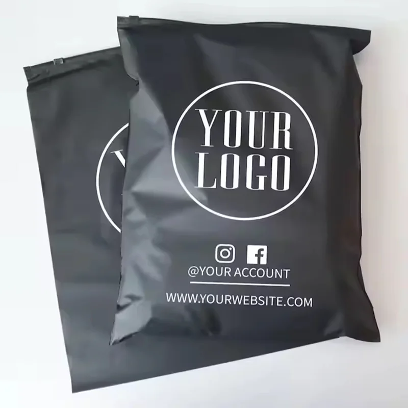 50pcs black frosted zipper bag swimsuit self-sealing bag clothing packaging bag small business product custom printing logo