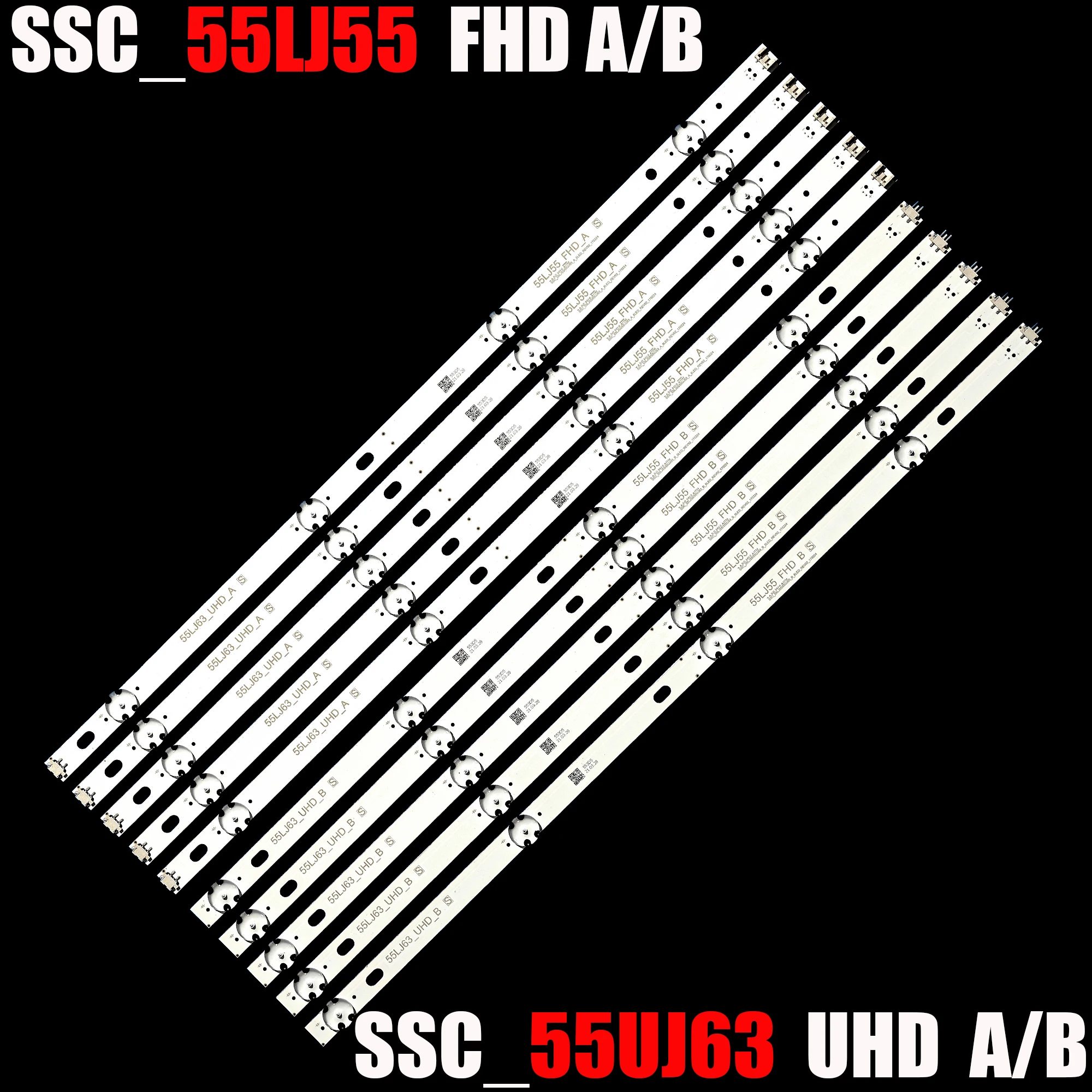 Tiras de Retroiluminação Led para lg 55lj5550 55uj6300 55uj6560 55uj670v 55uk6100plb Ssc 55lj55 _ Fhd _ a 55uj63 _ Uhd_b Innotek 17y 55 Polegadas
