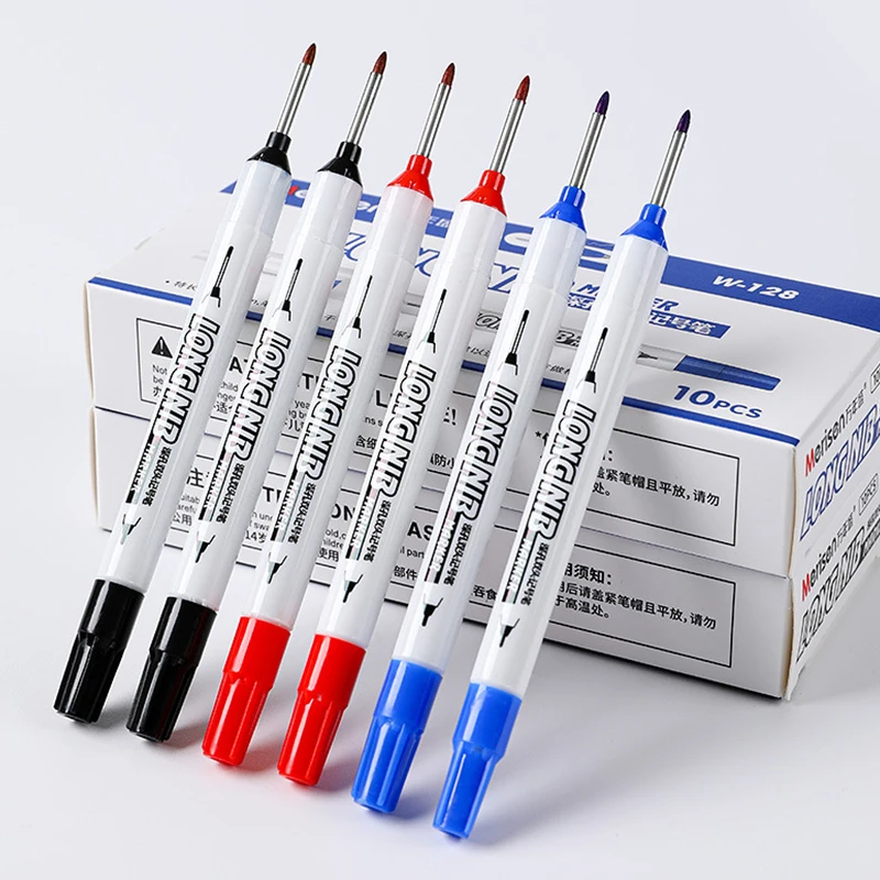 더블 포인트 마커 펜, 깊은 구멍 금속 욕실 목공 타일 나사, 깊은 구멍 20mm 대시 펜 마커 펜