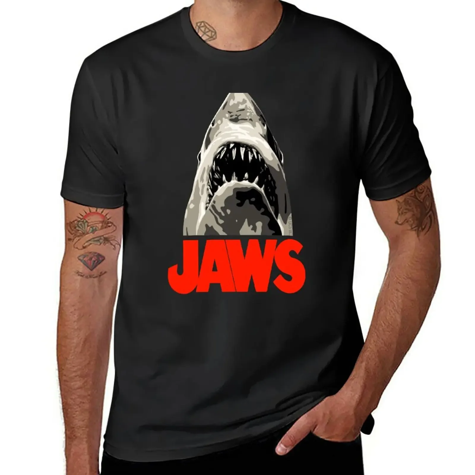

JAWS - Great White Shark T-Shirt cute clothes sports fans plain t shirts men