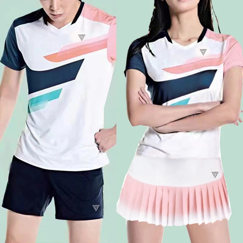Quick-drying clothes tennis wear sports set women's summer short sleeve shorts badminton morning running breathable fitness short sleeve t shirt sports clothes