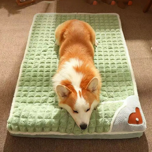 MADDEN 소형견 중형견용 격자무늬 침대, 따뜻한 개 매트, 고양이용 럭셔리 소파, 솜털 수면, 이동식 세탁 가능, 애완동물 침대, 겨울 3