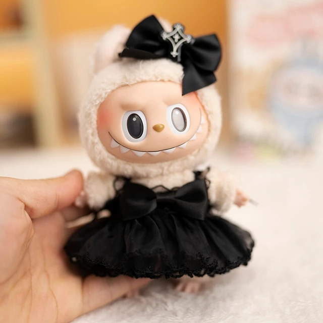 Labubu Idol Mini Plush Doll Clothes – Dark Devil Sling Dress & Xmas Party Outfit, Perfect Collectible Gift 5