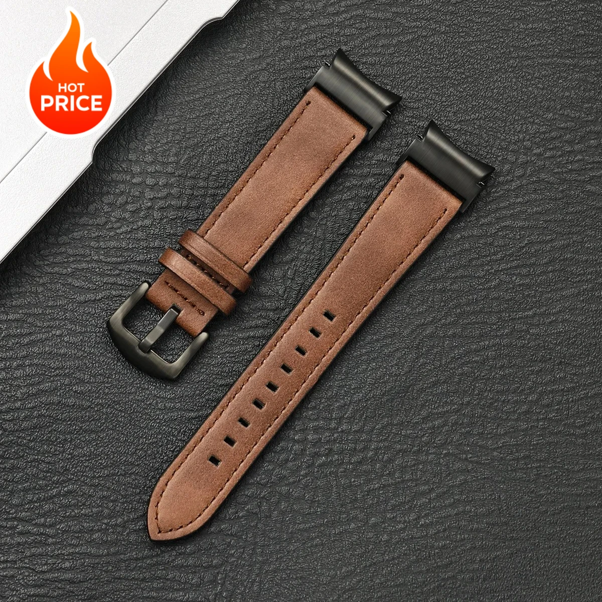 Premium Leather Watch Strap - Elegant No-Gap Design
