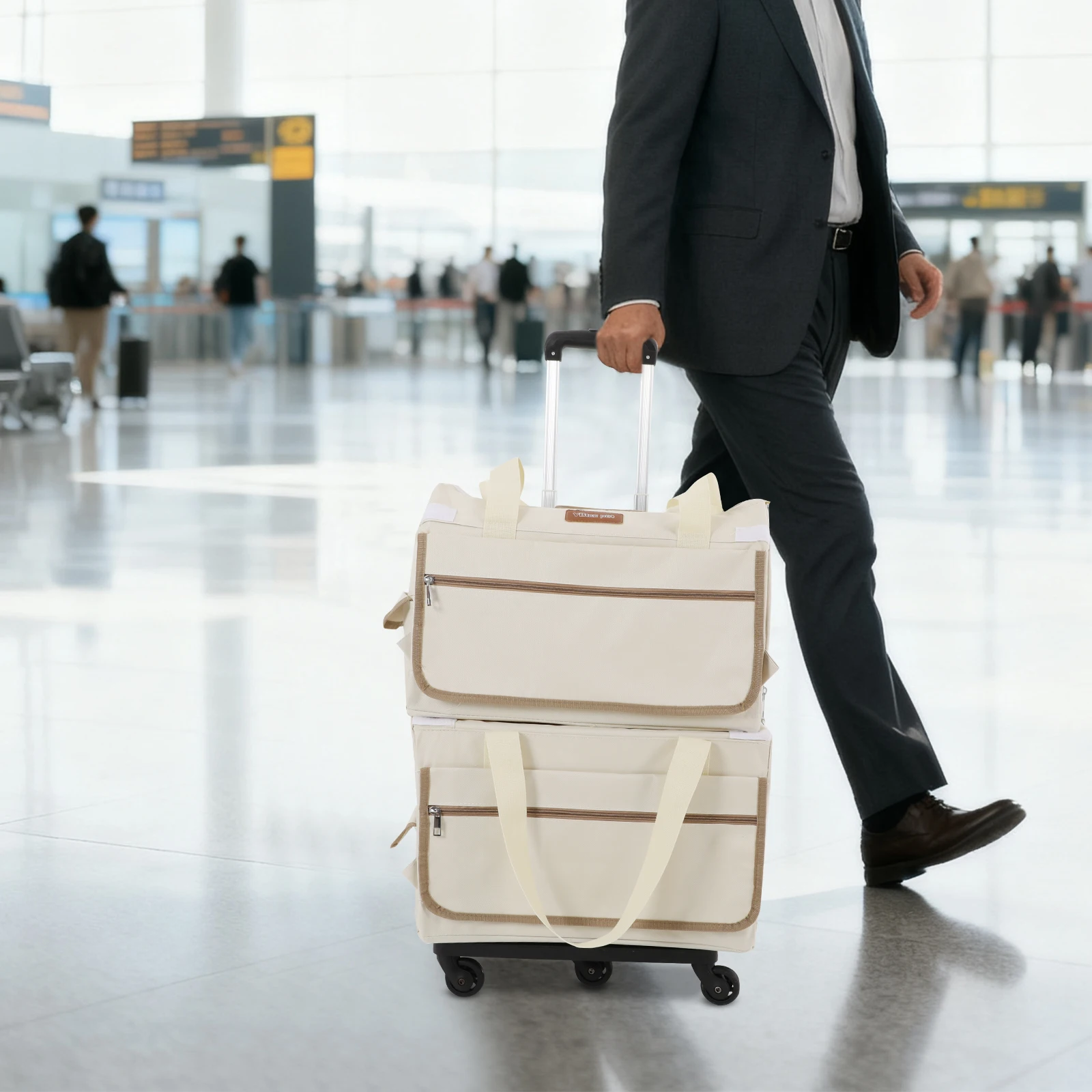 Double-Layer Rolling Pet Carrier – Trolley Suitcase with Mesh Windows for Cats & Dogs