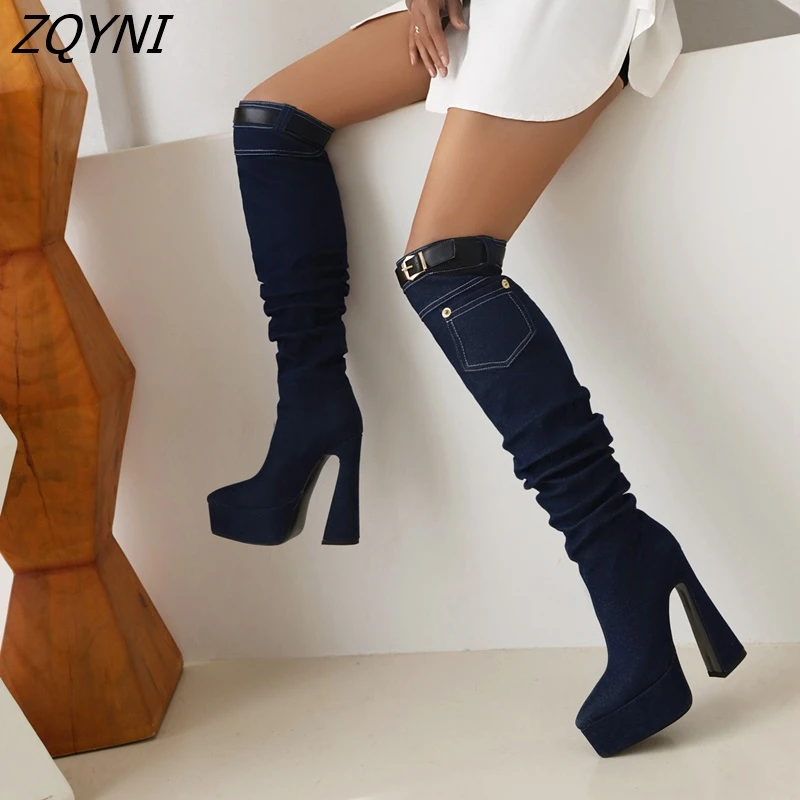 ZQYNI zapatos de tacón alto con para calzado de invierno, talla 34 43, novedad de 2022| | - AliExpress
