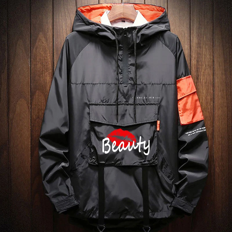 2023 Fashion Sports Waterproof Jacket Pullover Hooded Windproof Men's Outdoor Hooded Soft Shell Windproof Jacket Windproof