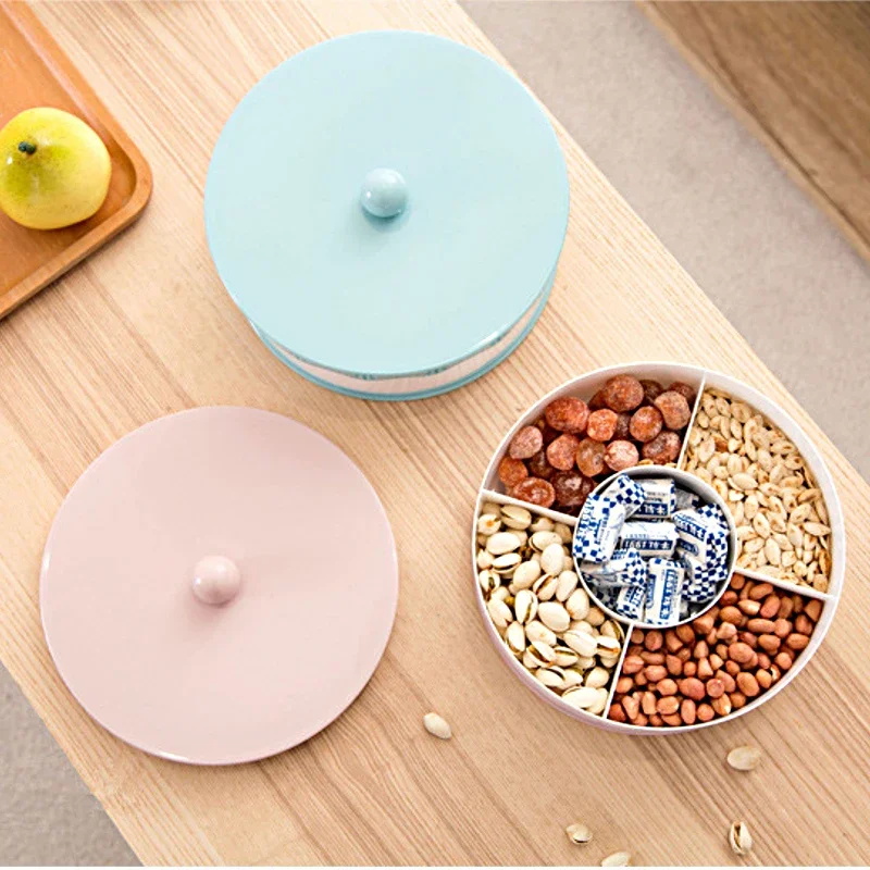 Elegant Multi-Sectional Snack Serving Tray with Lid – Ideal for Dried Fruits, Nuts, Candy, and Cookies