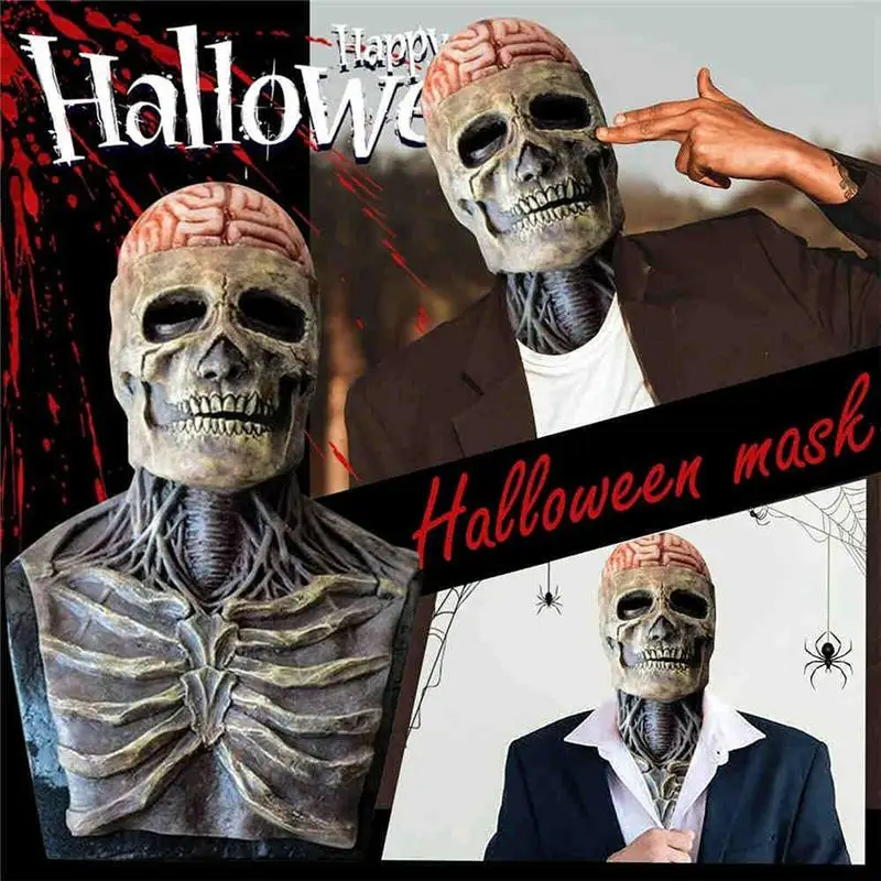 

Scary Skull Masque Newest Skeleton Bio Mask Halloween Horror Mask Party Cosplay Props Movable Jaw Helmet Skeleton Decoration