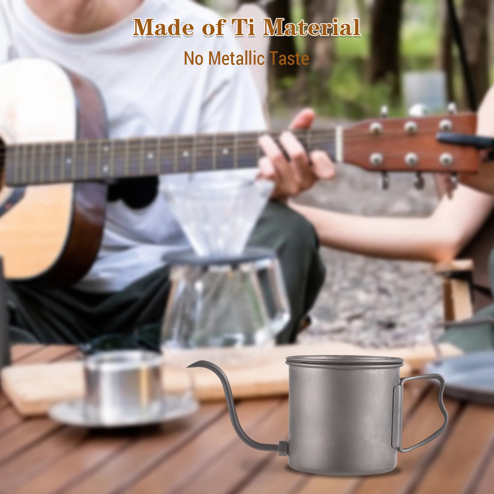 400ml Pour Over Kettle Gooseneck Coffee Kettle and Cup Set with Removable Coffee Spout and Folding Handle Ti Pour Over Kettle 6