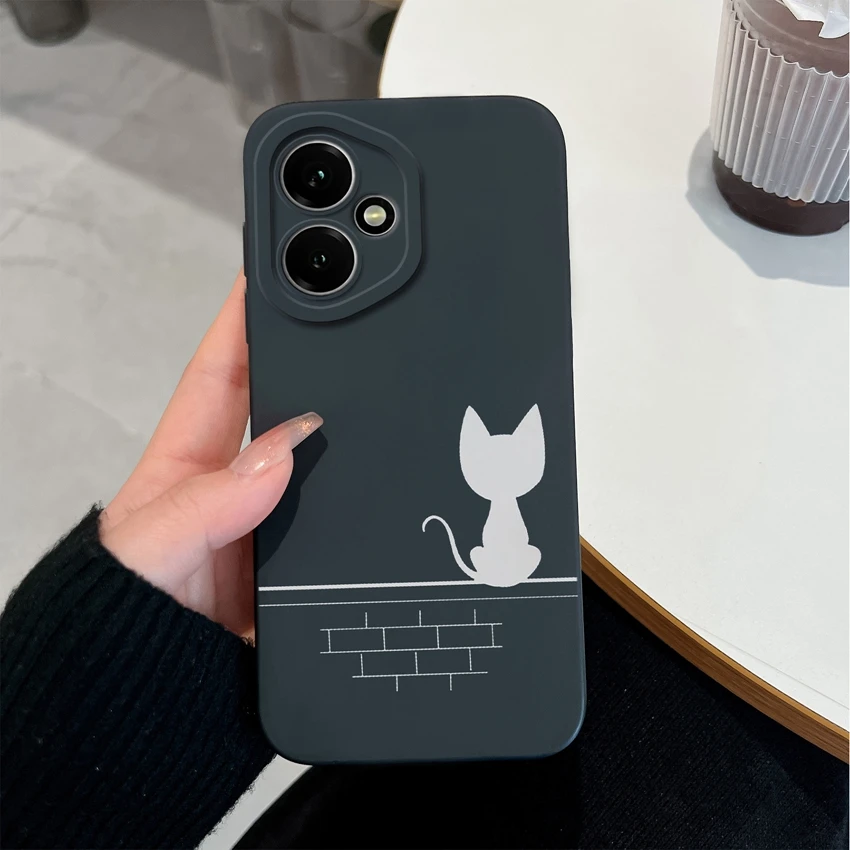 Fashionable Cool Girl Pattern Shockproof Phone Case with Smooth Liquid Silicone and Screen Protector