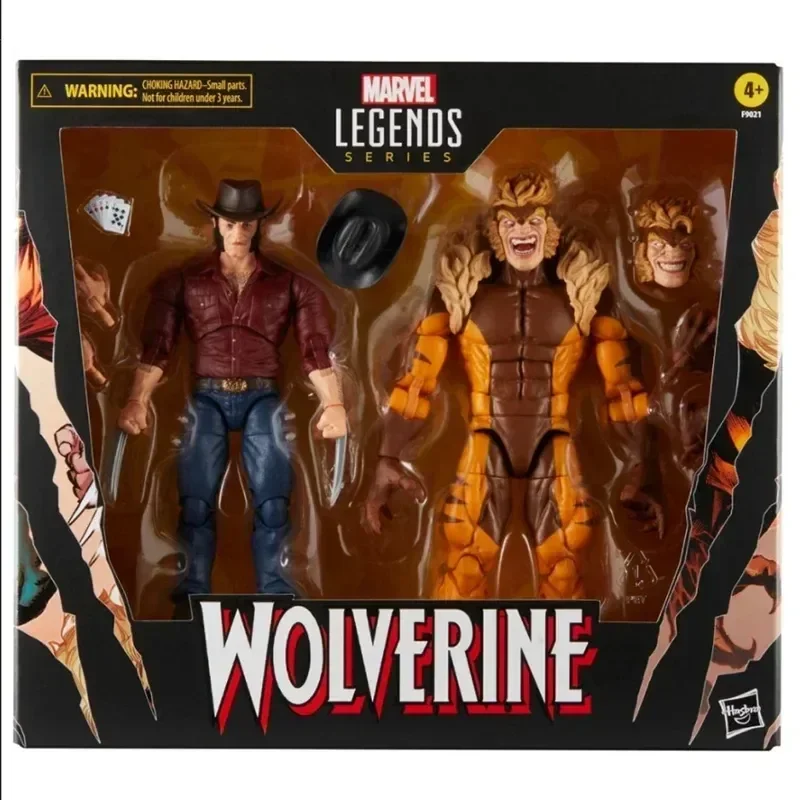 thumbnail image 1 of Figura de acción coleccionable de 6 pulgadas de Logan vs. Dientes de Sable de Marvel Legends Series Wolverine del 50.° aniversario, 1 of 5