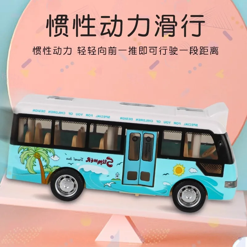 School Bus Toys Cars Die Cast Plastic City Bus With Sound And Light Up Friction Powered Play Toys Gift For Kids school bus toy