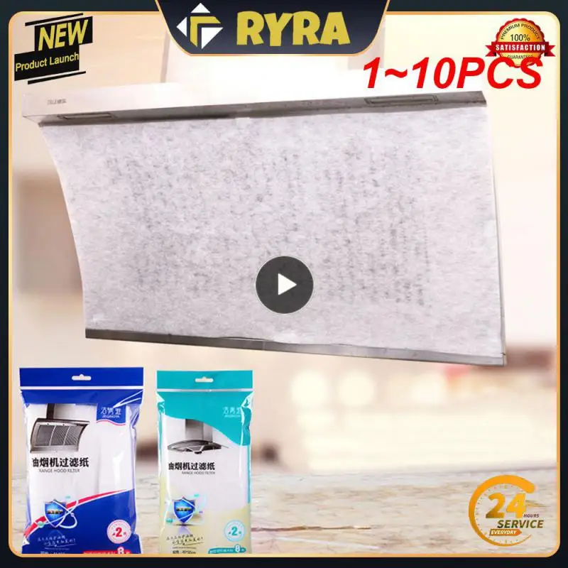 1~10PCS Kitchen Oil Filter Paper Oil-absorbing Paper Anti Oil Cotton Filters Cooker Hood Extractor Fan Protection Filter cooker hood filter