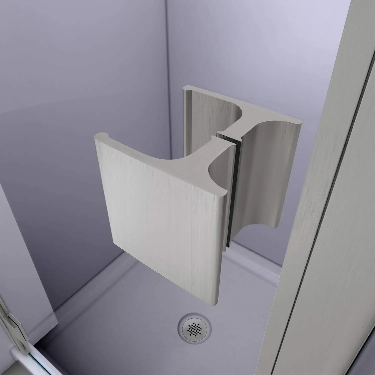 Lumen 34-35 in W by 72 in H Semi-Frameless Hinged Shower Door in Chrome Clear tempered glass shower door 6