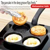 Non-Stick 4-in-1 Cast Iron Egg Cooker - Single Handle Frying Pan, Dishwasher Safe, Compatible with Electric Coil Stoves