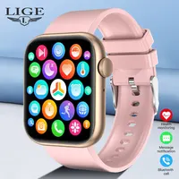 LIGE Smart Watch For Women Full Touch Screen Bluetooth Call Waterproof Watches Sport Fitness Tracker Smartwatch Lady Reloj Mujer