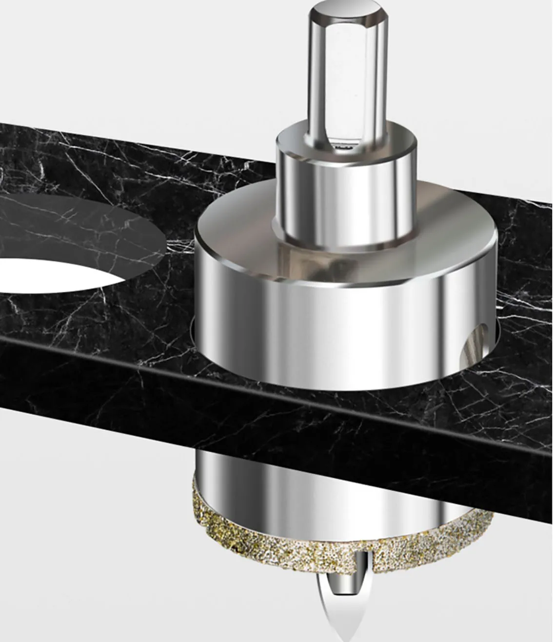 16mm-120mm Marmor öffner Diamant beschichtete Lochs äge mit Positions bohrer für Marmor Granit Ziegel fliesen Keramik Bohren DIY Werkzeug – Detail 7