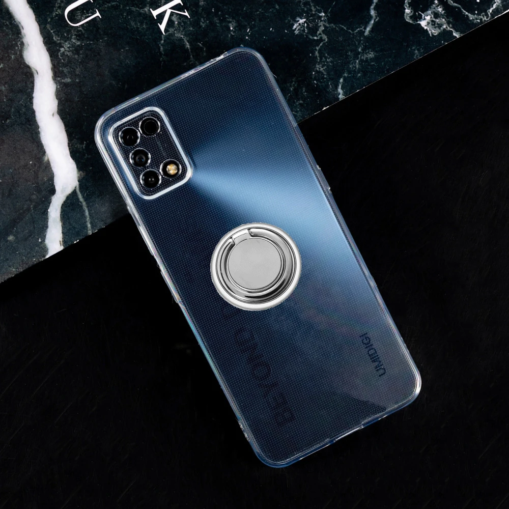 Universal Silicone Phone Case with Back Ring Holder and Bracket Cover