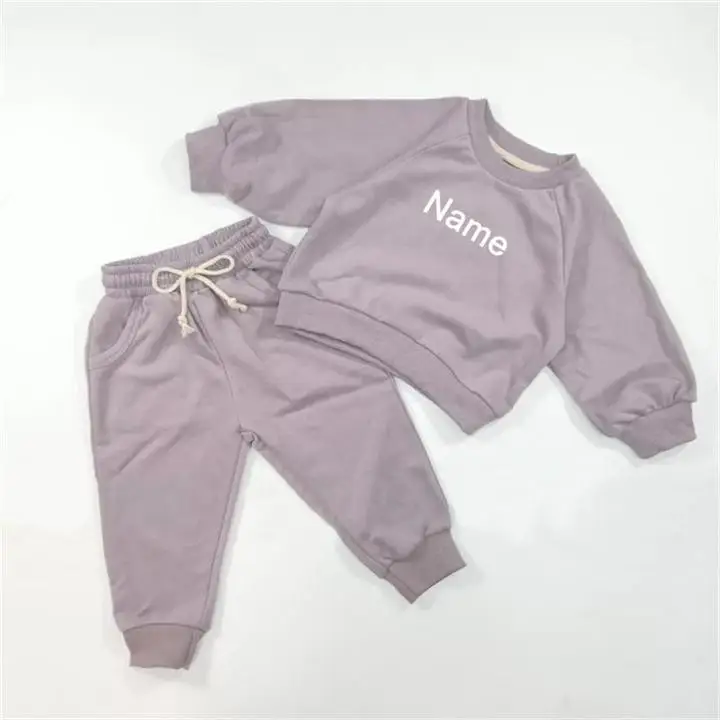 

Custom Name Baby Boys and Girls Clothes Fall Fashion Children Colorful Hoodie Sets Tethered Sweatpants and Crewneck Sweatshirt