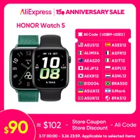 HONOR Watch 5 Smartwatch Global Version 1.85" AMOLED Display 480mAh Battery 15 days Battery life 5ATM Bluetooth 5.2 Watch IP68 1