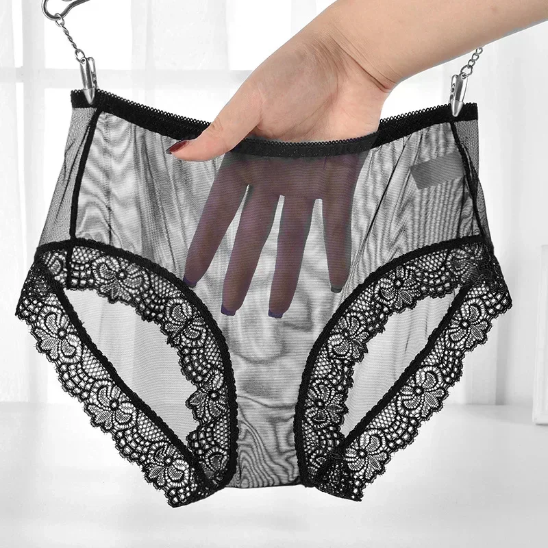 

Mesh Ultra-Thin Ropa Interior Femenina Sexy Lingerie Fashion Women Underwear Plus Size 4XL Lace Transparent Hollow Panties