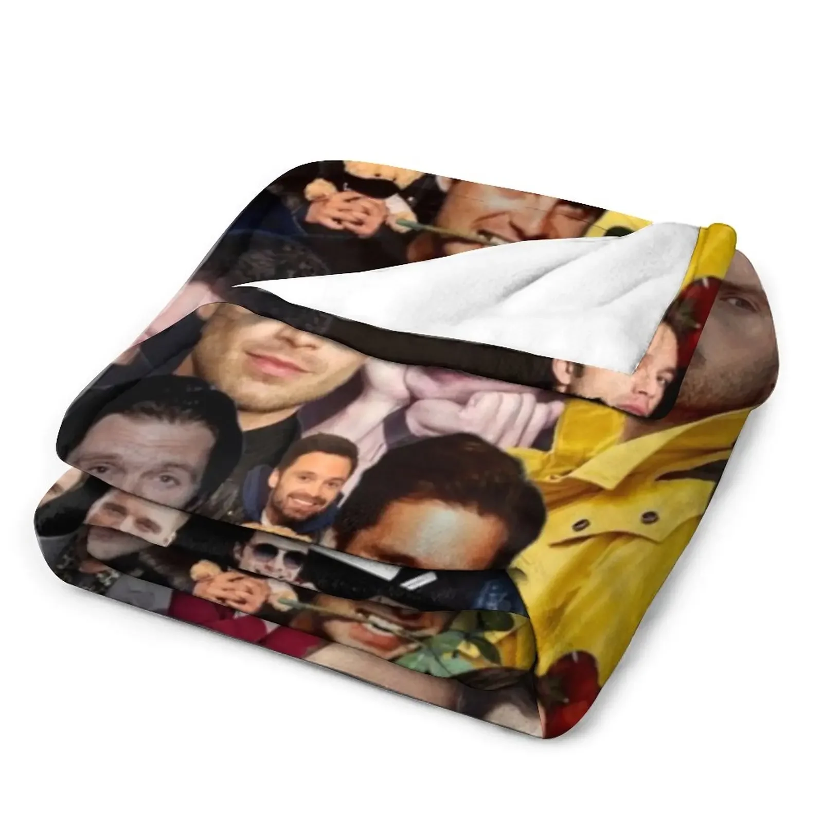 sebastian stan photo collage Throw Blanket Nap Blanket Hairy Blanket Flannels Blanket blankets and throws 3