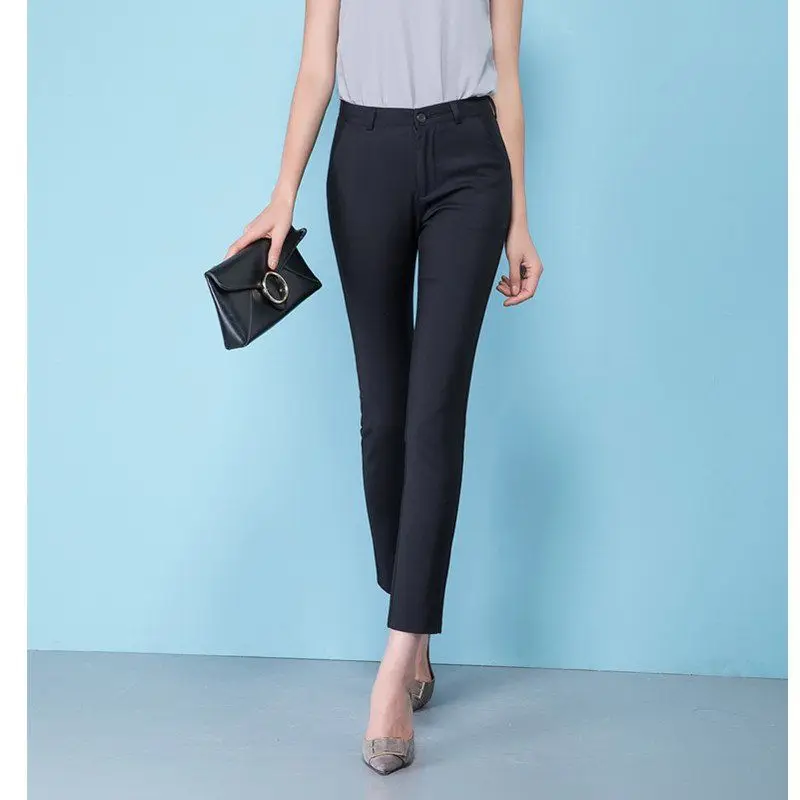 

Soft Cotton Straight Trousers Women Spring Casual Ankle-Length Pants Fit Slim Legging Pencil Sweatpants Pantalon Pour Femme