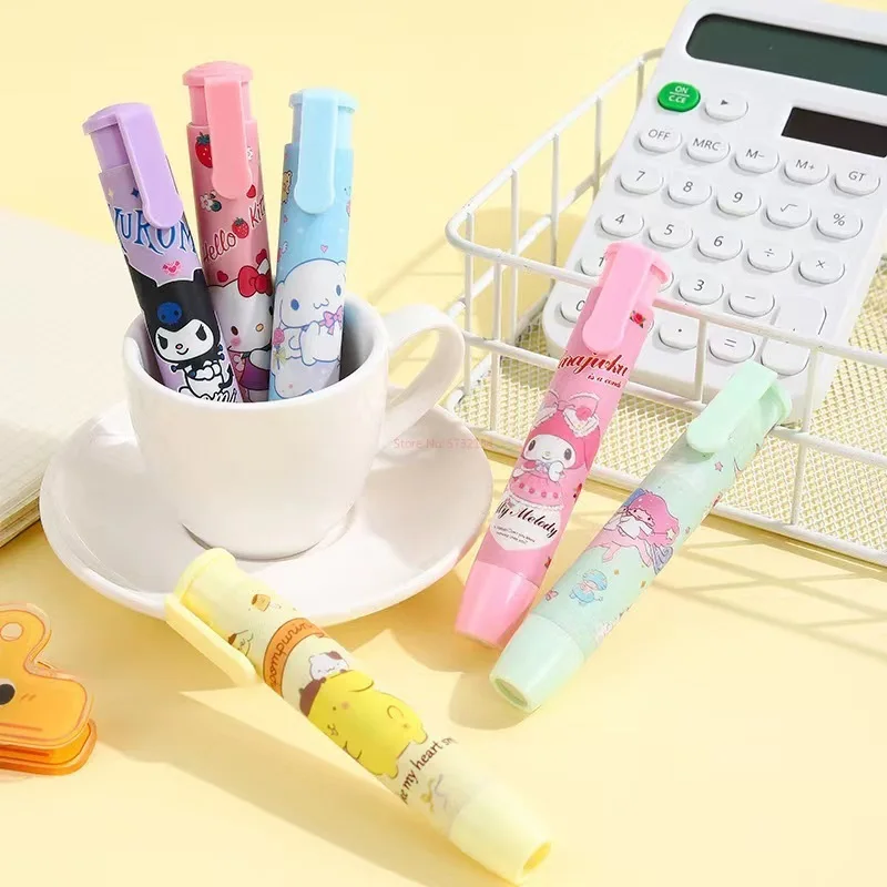 

Стирательная резинка Sanrio для детей, стирательная мультяшная картинка для творчества Kuromi Melody, милые стирательные принадлежности, не оставляющие следов, 20 шт.