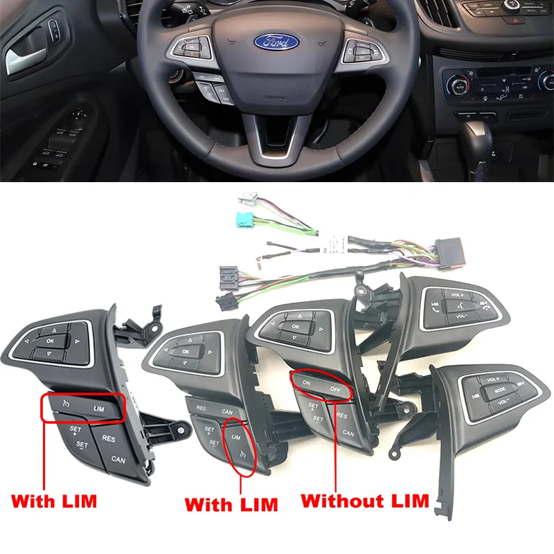 For Ford Focus Mk3 2015-2017 Kuga 2017 Cruise Schakelaar Multifunctionele Stuurwiel Knop Bluetooth o Knop (zonder Vervanging van reserveonderdelen For Ford Focus Mk3 2015-2017 Kuga 2017 Cruise Schakelaar Multifunctionele Stuurwiel Knop Bluetooth o Knop (zonder Vervanging van reserveonderdelen