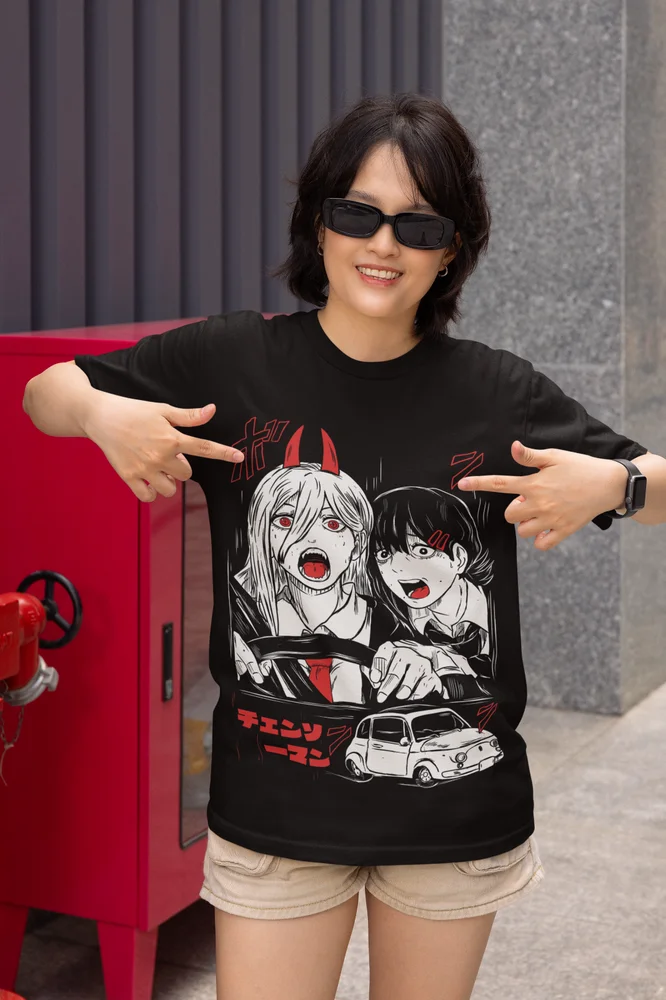 Chainsaw Man Anime Graphic Black T-Shirt - Bold Design