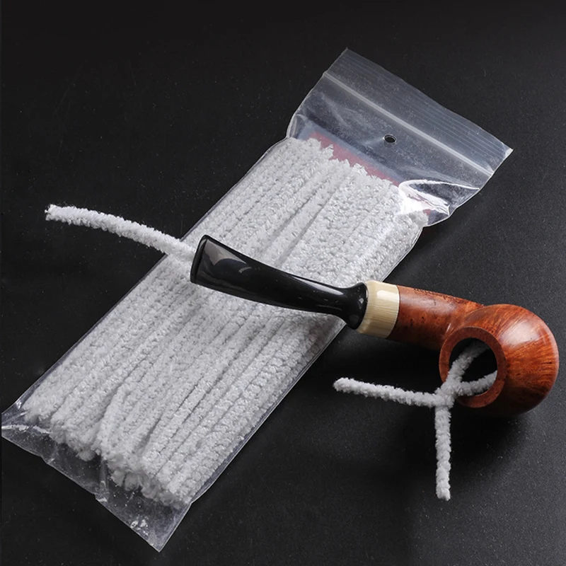 Smoking Pipe Cleaners 50pcs Cotton Smoking Pipe Cleaners Smoke Tobacco Pipe Cleaning Tool Cigarette Holder Accessories