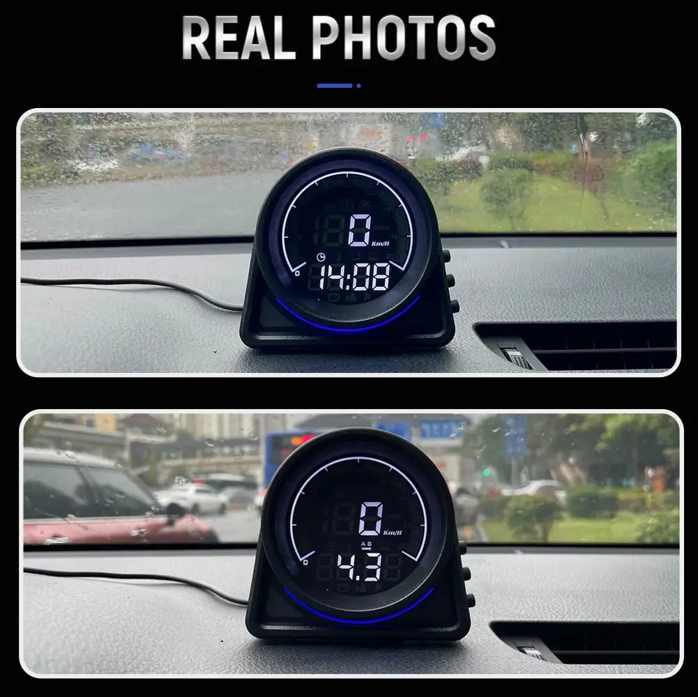 Geloo Affichage tête haute de voiture, HUD GPS compteur de vitesse voiture  numérique multifonctionnel de jauge intelligente KMH/MPH temps Altitude  horloge universelle en destockage et reconditionné chez DealBurn
