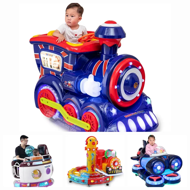 

Indoor Game Center Kids Carousels Rotating Cup Amusement Park Playground Coin Operated Arcade Swing Machine Train Kiddie Rides