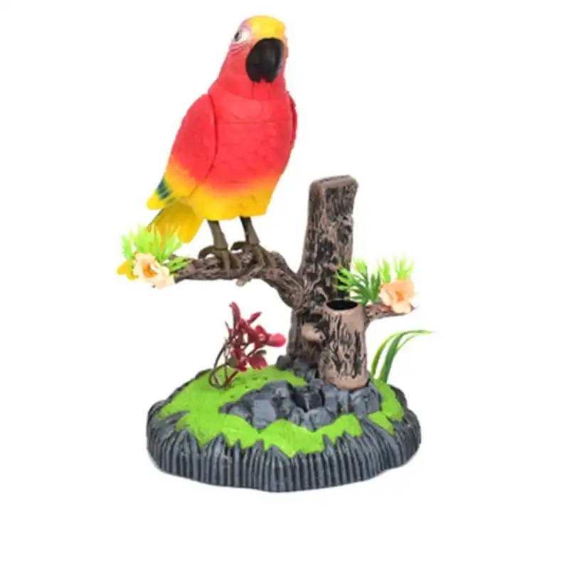 Talking Parrot Cute Electric Battery Operated Control Voice Simulation Parrots Sparrow Bird Repeats What You Say Electric Toy